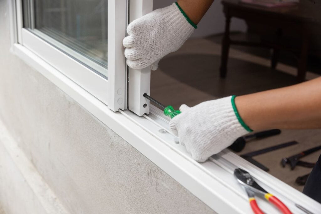 Sliding glass door track repair in South Florida
