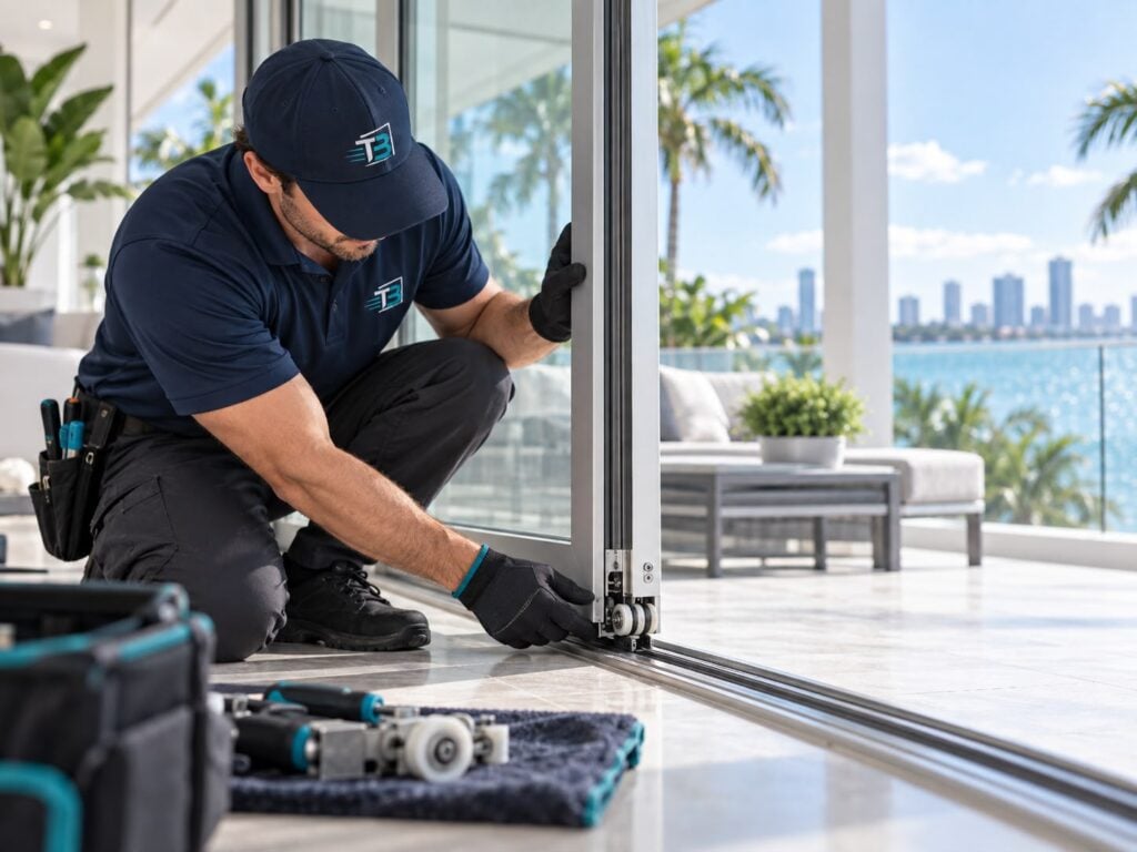 Sliding glass door repair technician in South Florida 